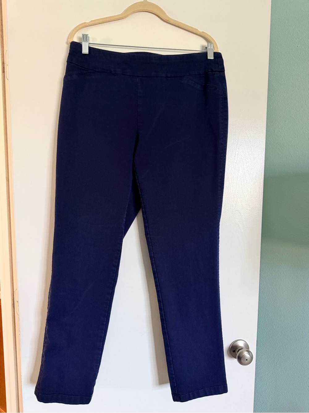 Crown & Ivy Navy Pull On Straight Leg  Career pants Pants Size 14